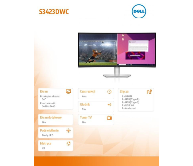 Dell S3423DWC - 1078100 - zdjęcie 9